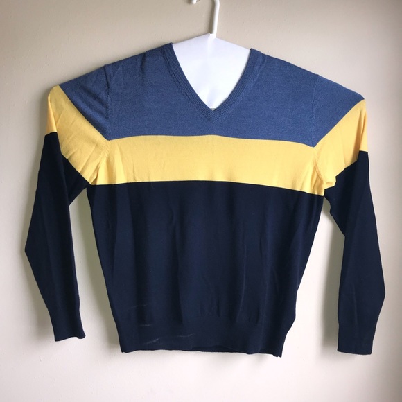 Brooks Bothers 100% Merino Wool V-neck Sweater L - Picture 1 of 6